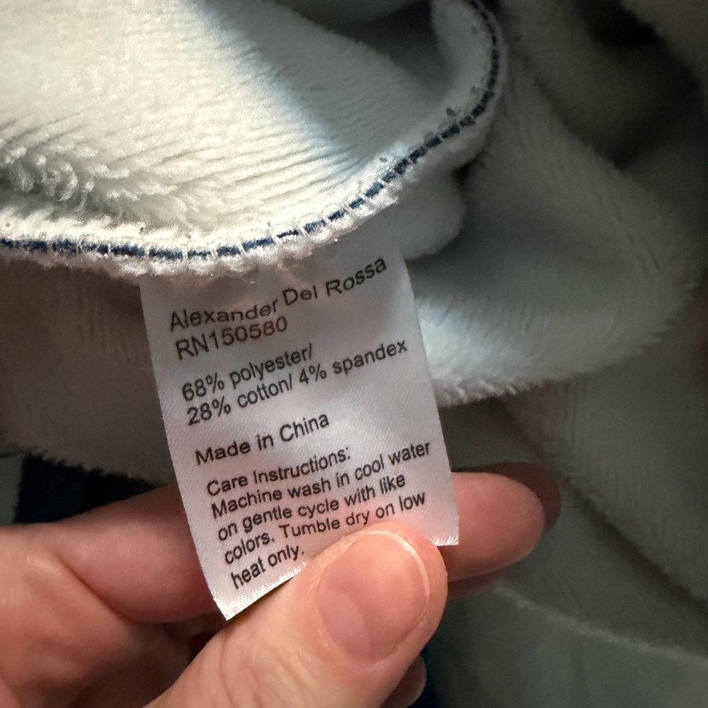 Alexander Del Rossa Long Fleece Pullover with Hood & Pocket - Picture 7 of 7